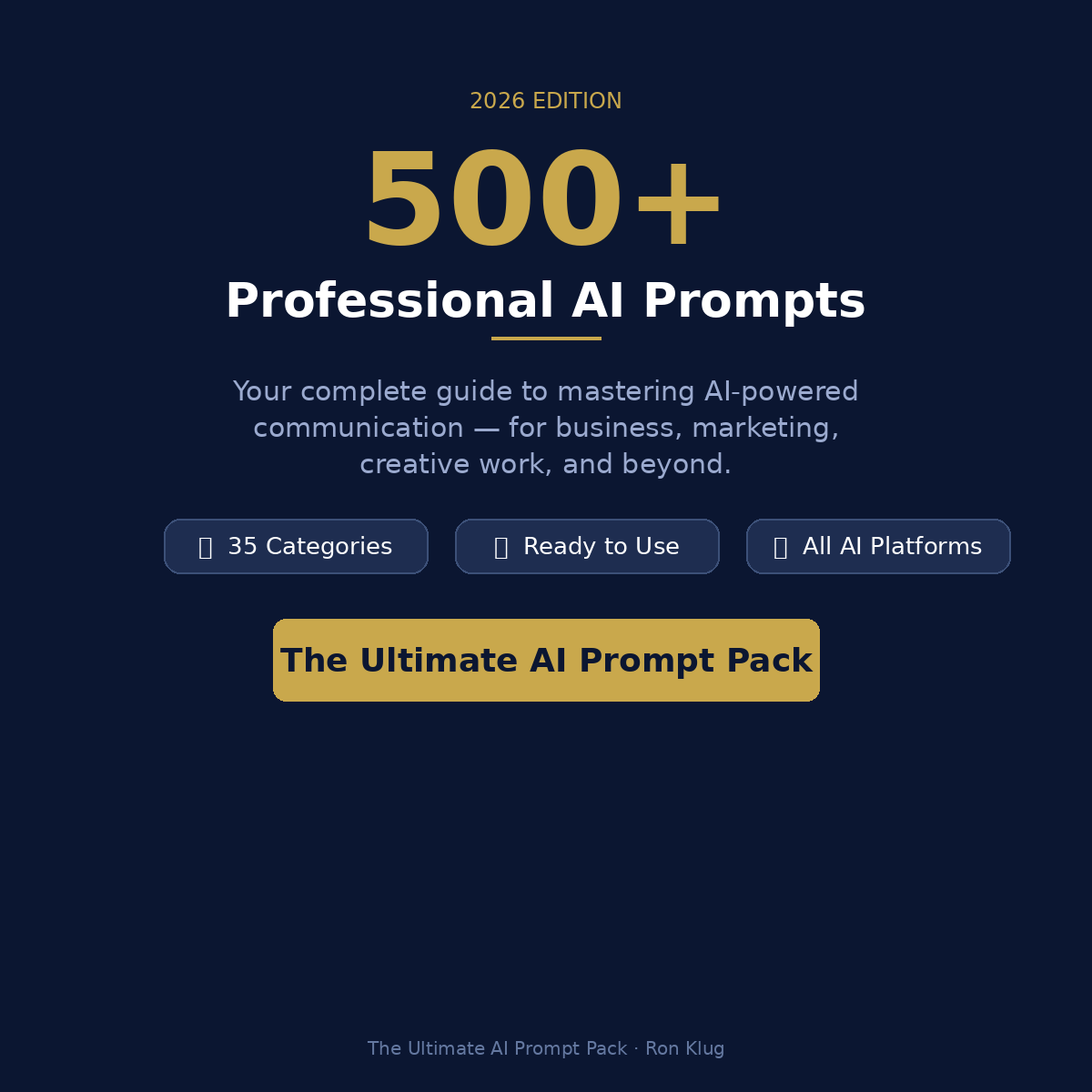 The Ultimate AI Prompt Pack — 500+ Professional Prompts